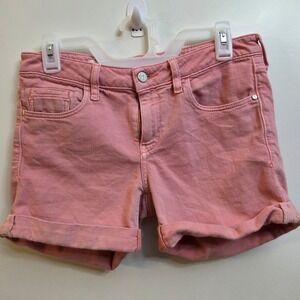 Pilcro and the Letterpress Pink Denim Shorts Women Size 28 Cuffed Rolled Hem